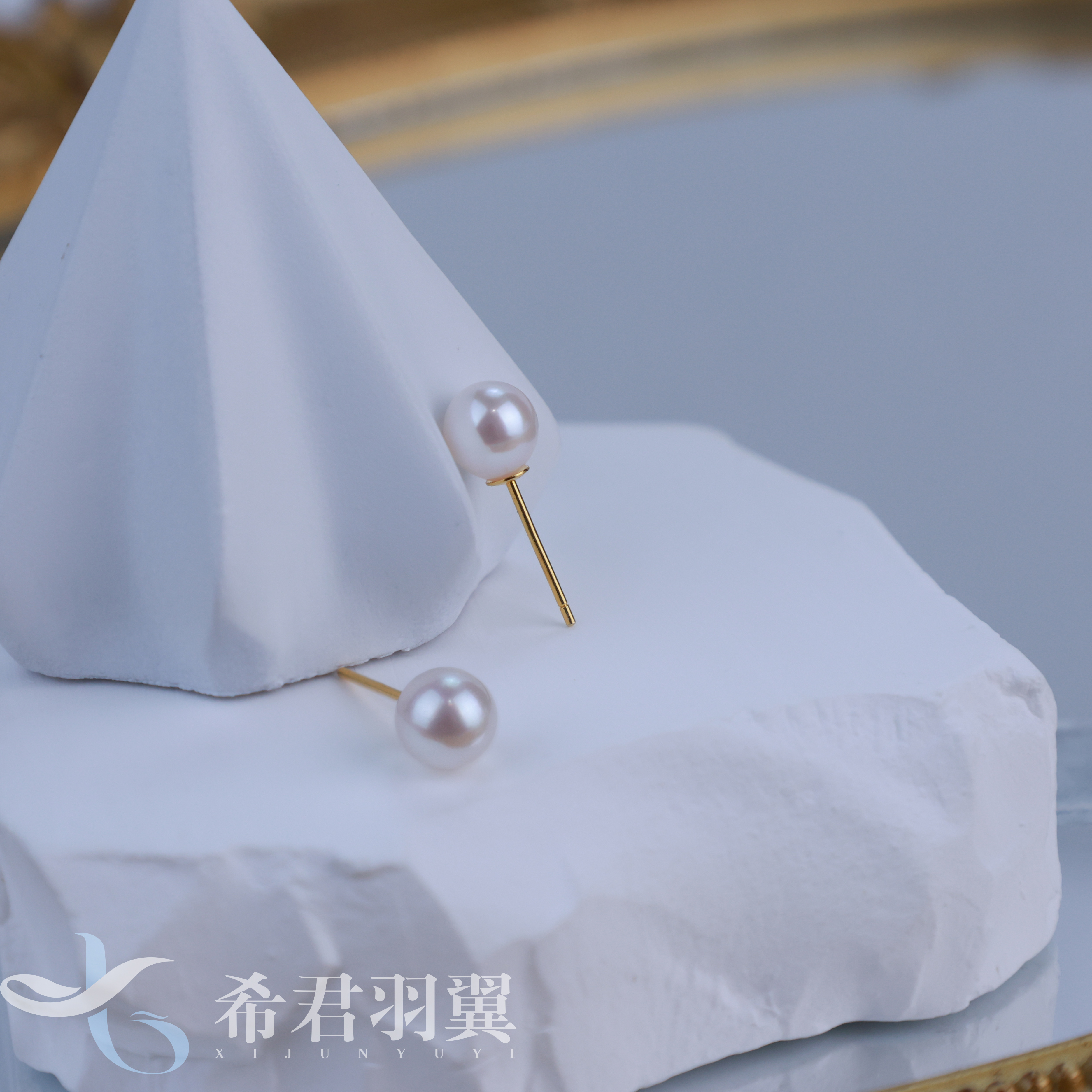 【希君羽翼】爱丽儿公主  S925银天然海水珍珠6-6.5mm耳坠经典大气