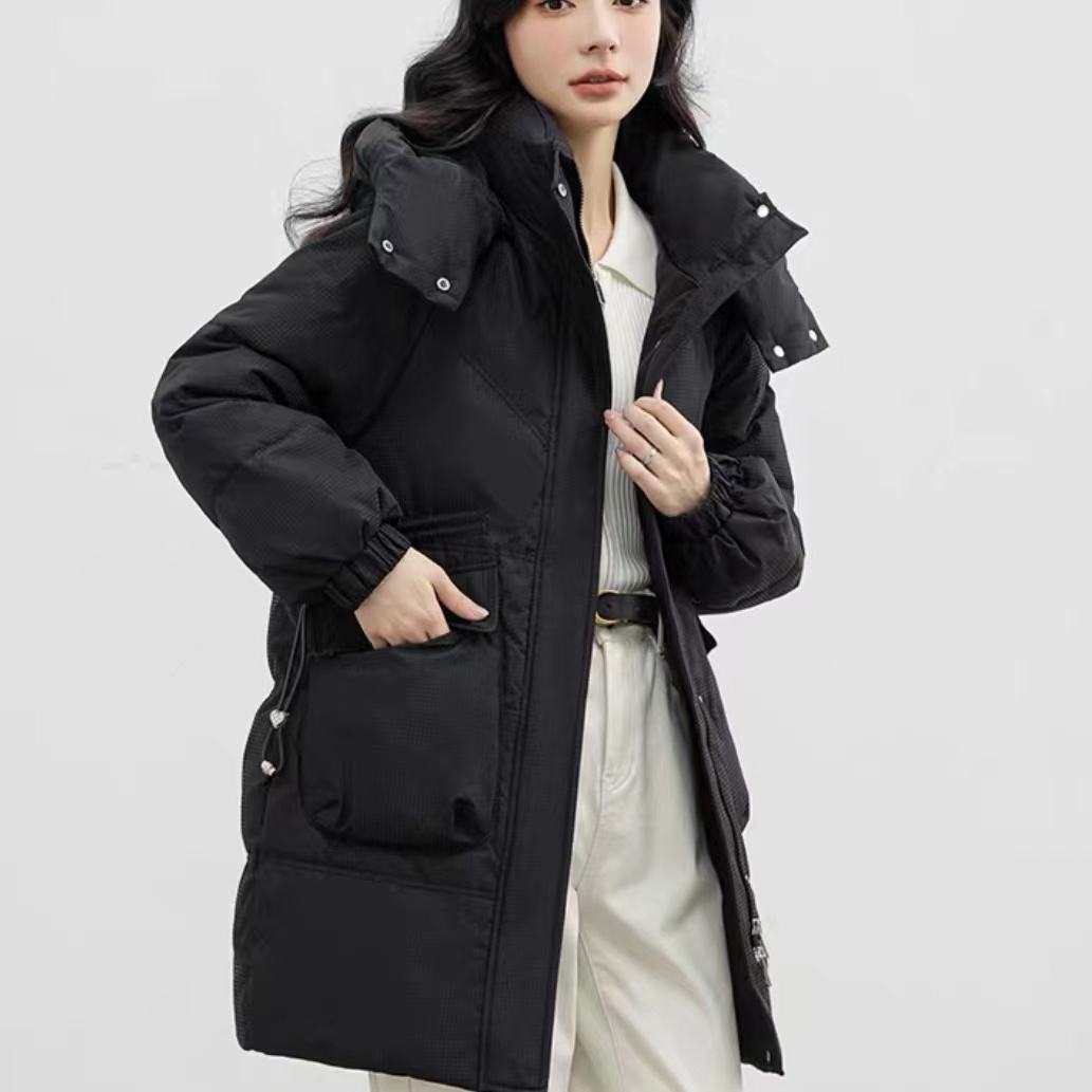 【香香专属】女中长款休闲宽松收腰羽绒服外套8861