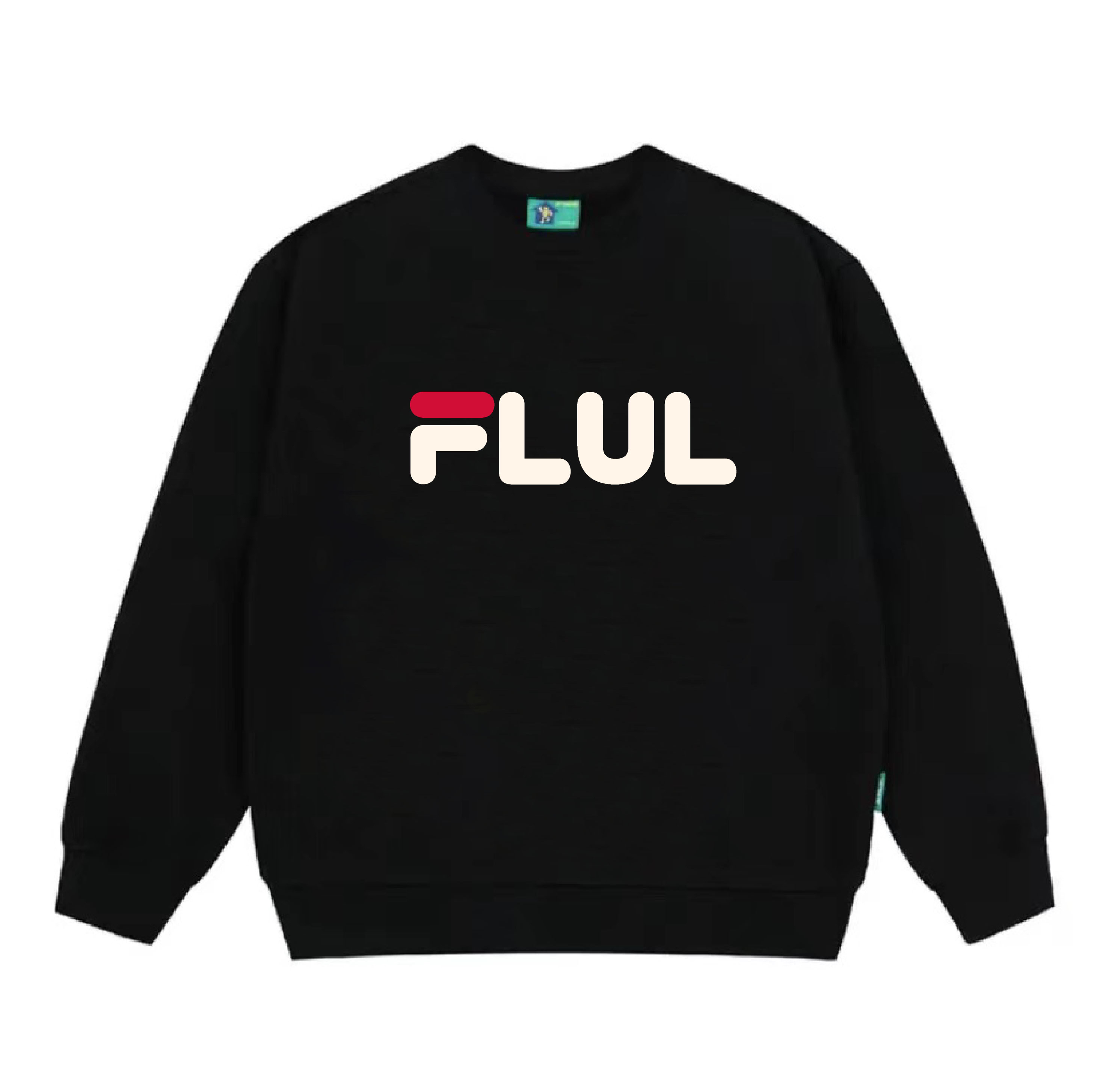 【正品】FLUL卫衣加厚纯棉重磅秋冬经典款圆领百搭长袖情侣印花