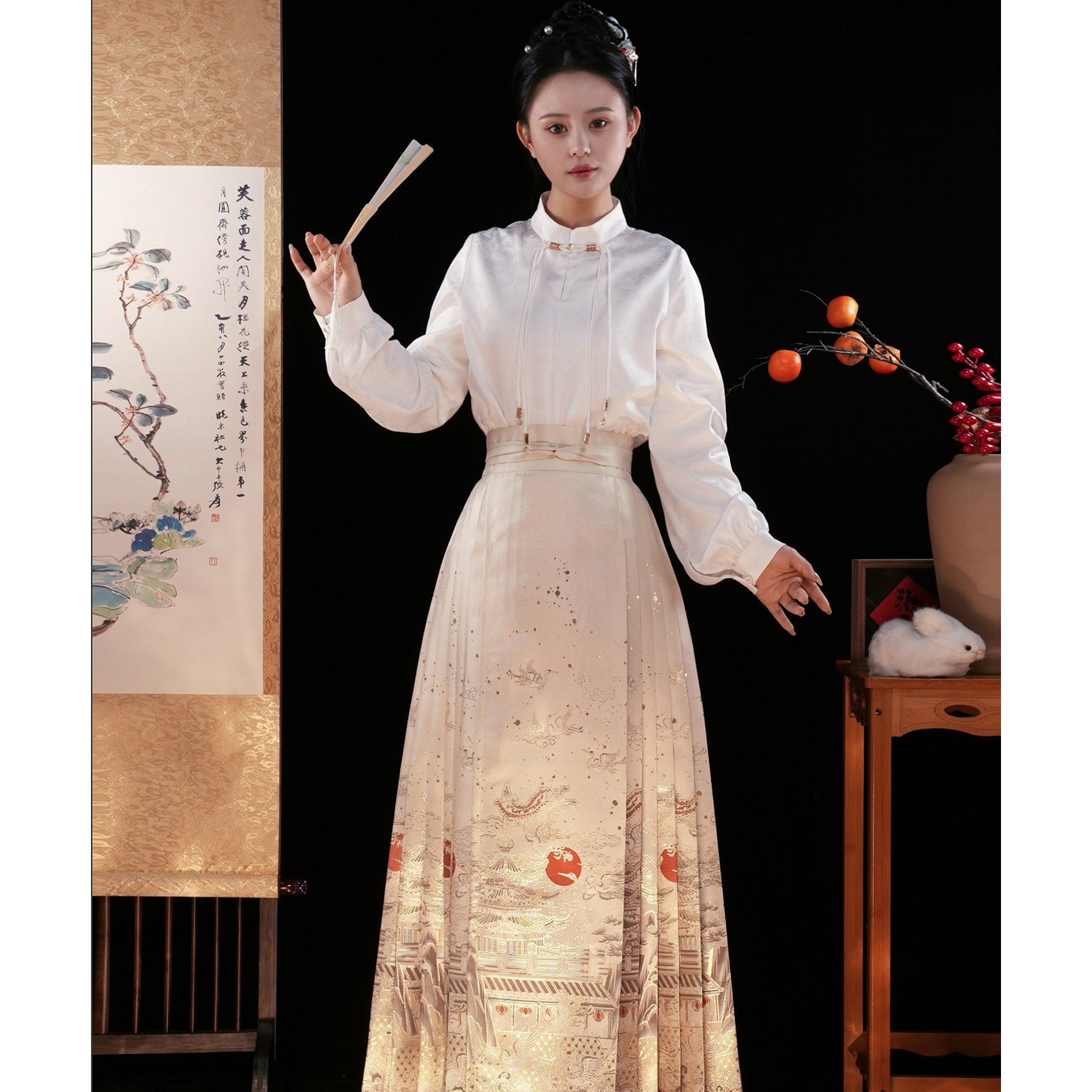 老板娘清货3-2【孤品礼物301-400】织金仿妆花一片式马面裙