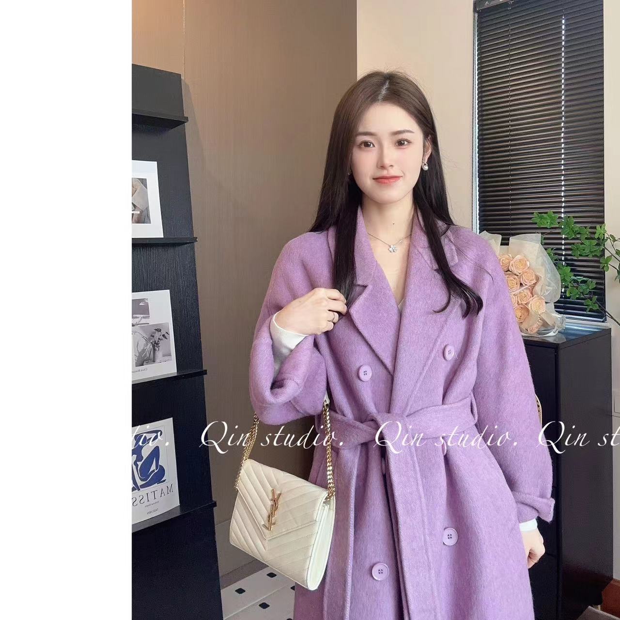 王王专属【801】韩系双排扣经典801双面羊毛大衣气质时尚