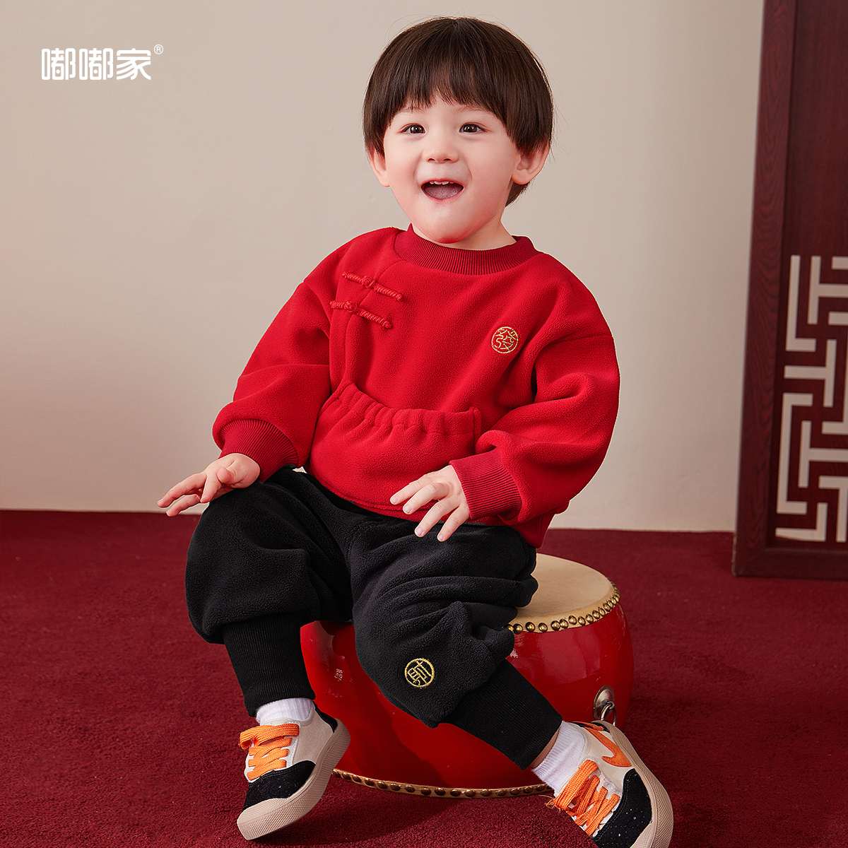 【现货】嘟嘟家儿童拜年服套装宝宝冬款时尚喜庆年装DSG592DCF384