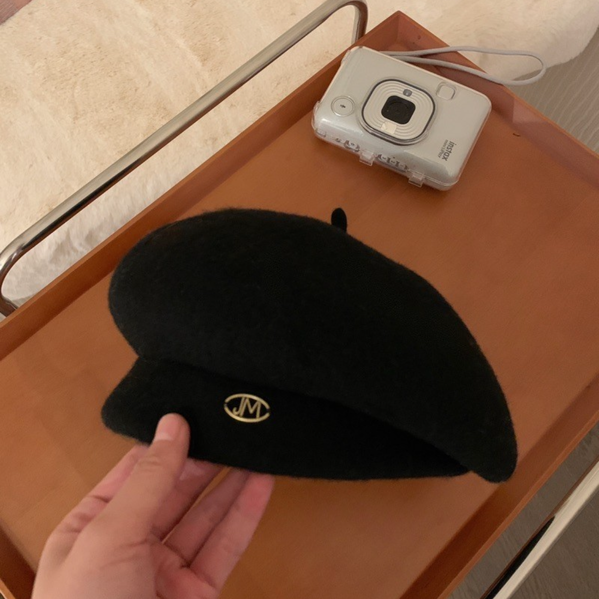 【Jin言希】【小画家】毛贝雷帽女秋冬日系小金属标设计立体百搭显脸