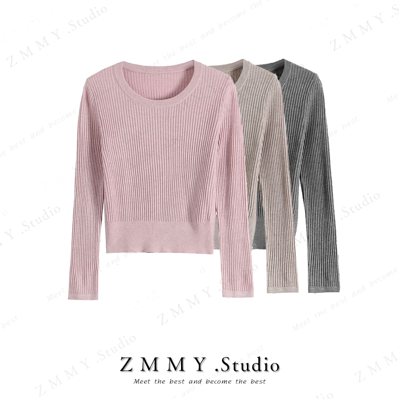 ZMMY严选私服【四季与你】小清新纯色时尚圆领针织衫JY2226