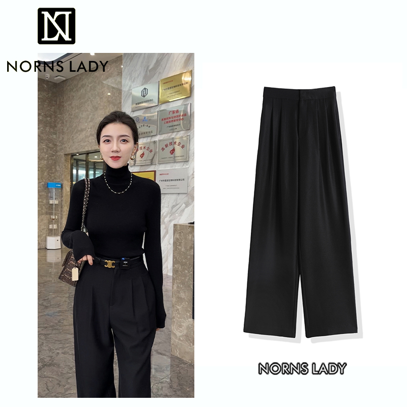 NORNSLADY/诺恩 秋冬新款纯色休闲裤高腰宽松时尚百搭 T23KB04402