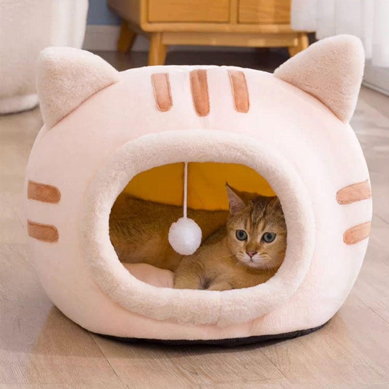 猫咪造型猫窝四季通用冬季保暖卡通可爱半封闭式猫屋房子幼猫别墅