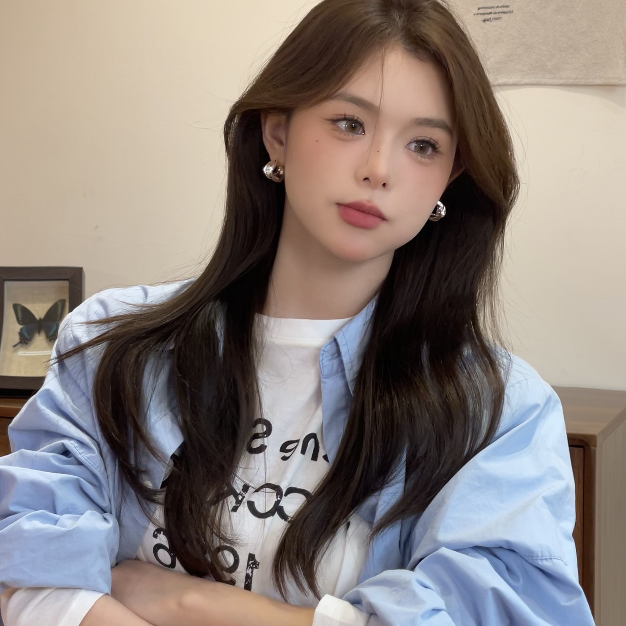 925银针耳饰 X659银色不规则耳钉百搭个性轻奢