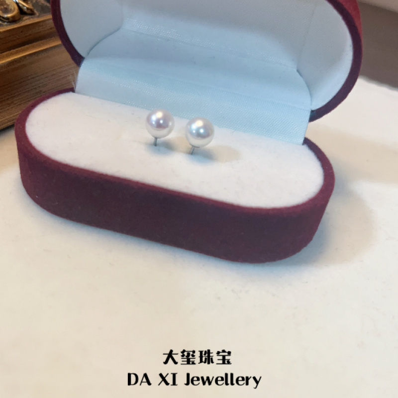 淡水珍珠耳钉5-5.5mm小珍珠素耳钉S925银 FE001