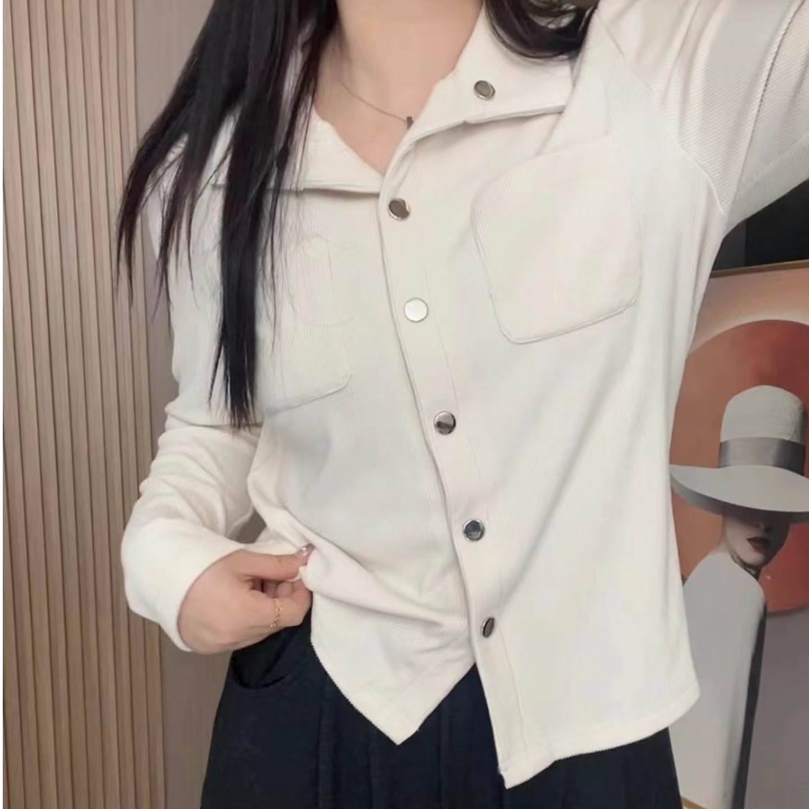 磨毛大码女装秋冬百搭显瘦长袖打底杉女内搭翻领纯色上衣