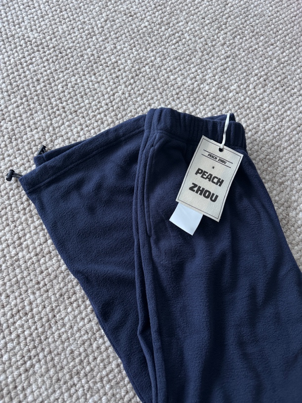 『桃子家116』简约纯色摇粒绒宽松休闲束脚裤弹力松紧腰保暖长裤女