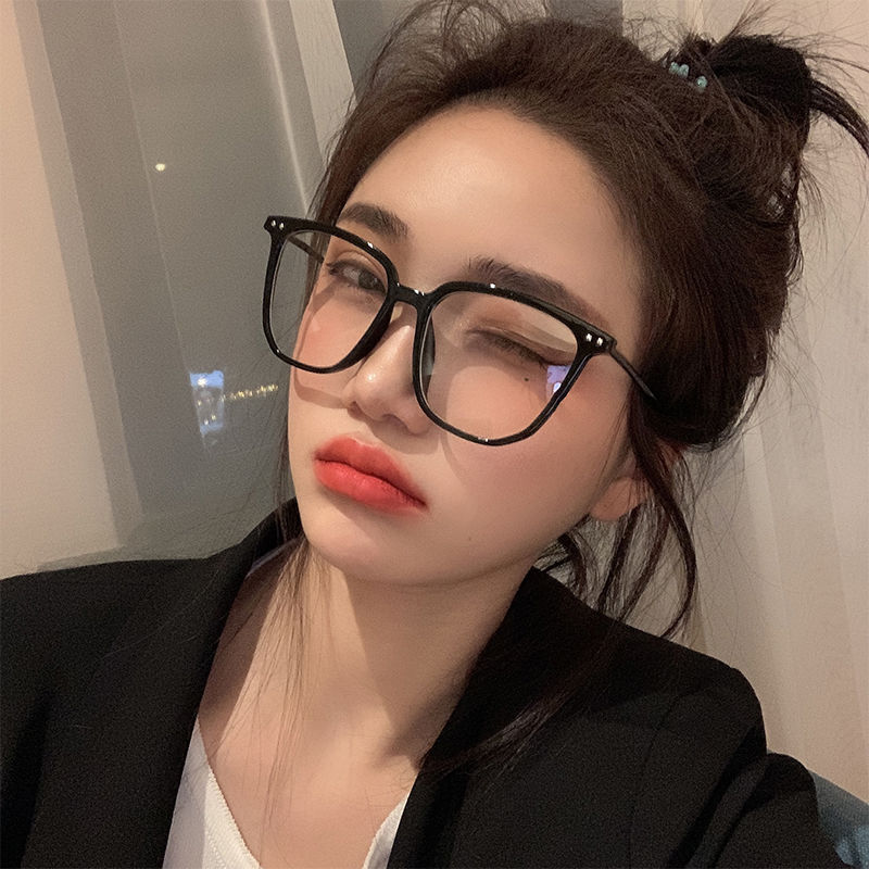 素颜眼镜女抗蓝光防辐射黑框圆脸大框近视眼镜框男网红学生眼镜框