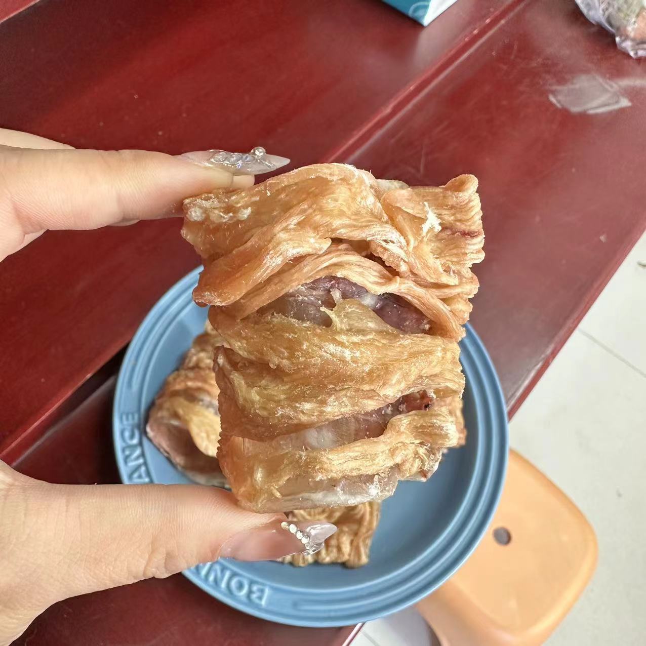 鸡肉包牛喉管！！！！磨牙