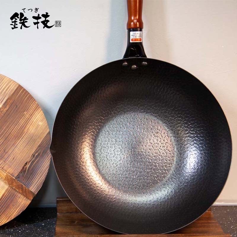 铁技高纯精铁熟铁铁锅【炒锅】物理不粘锅家用多功能平底榉木传统