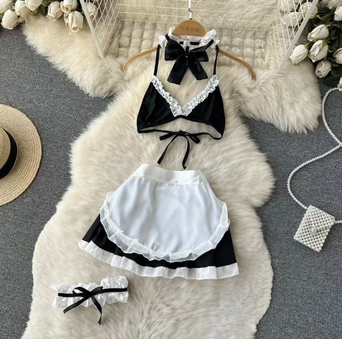 薄款新品纯欲风家居少女睡裙可爱软萌套装