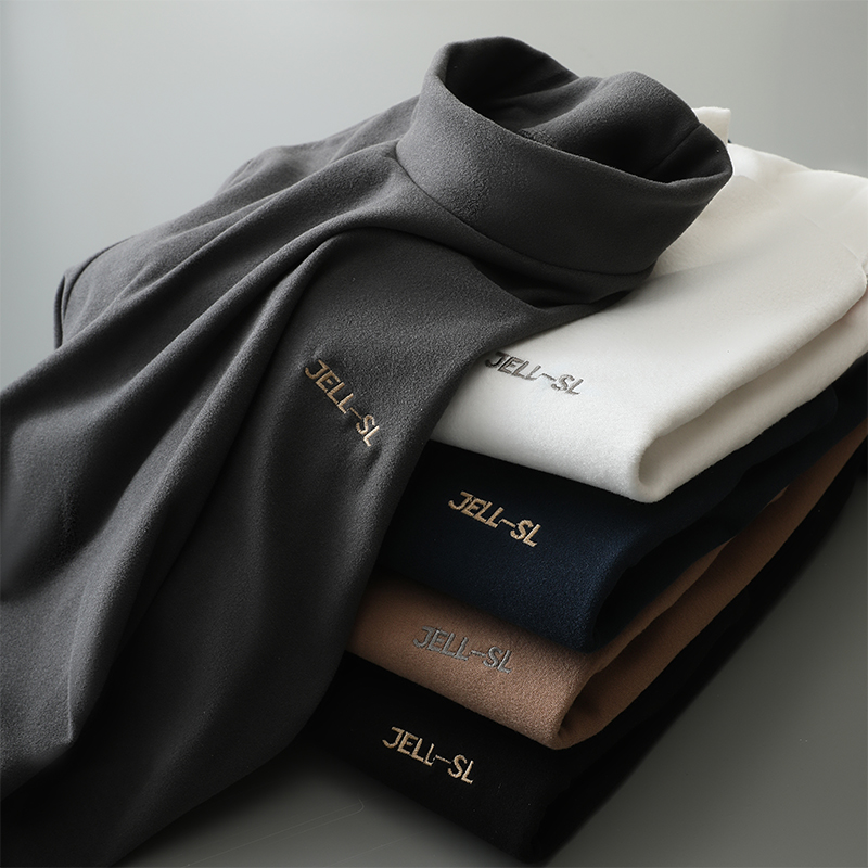 门店199！万针刺绣！半高领男士双面磨毛德绒保暖打底衫！Z19999