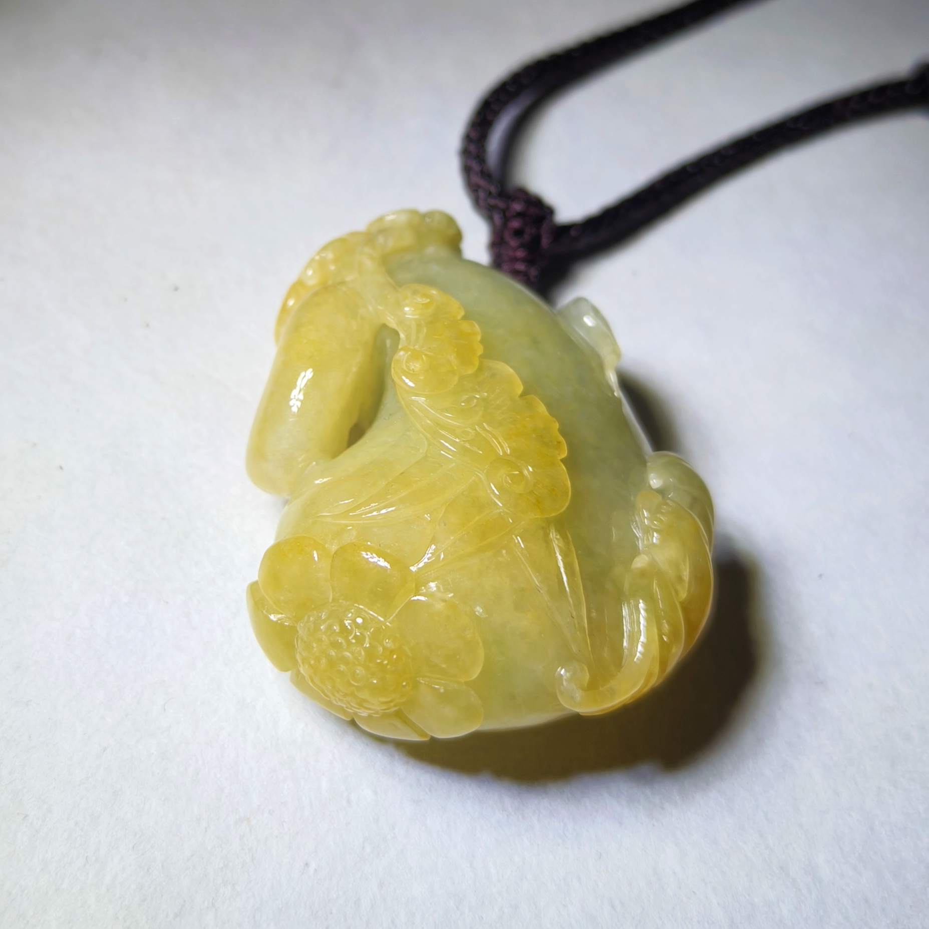 非金属吊坠 《高品》传世珍藏 金瓜 罕见黄润老根料精雕 配证书