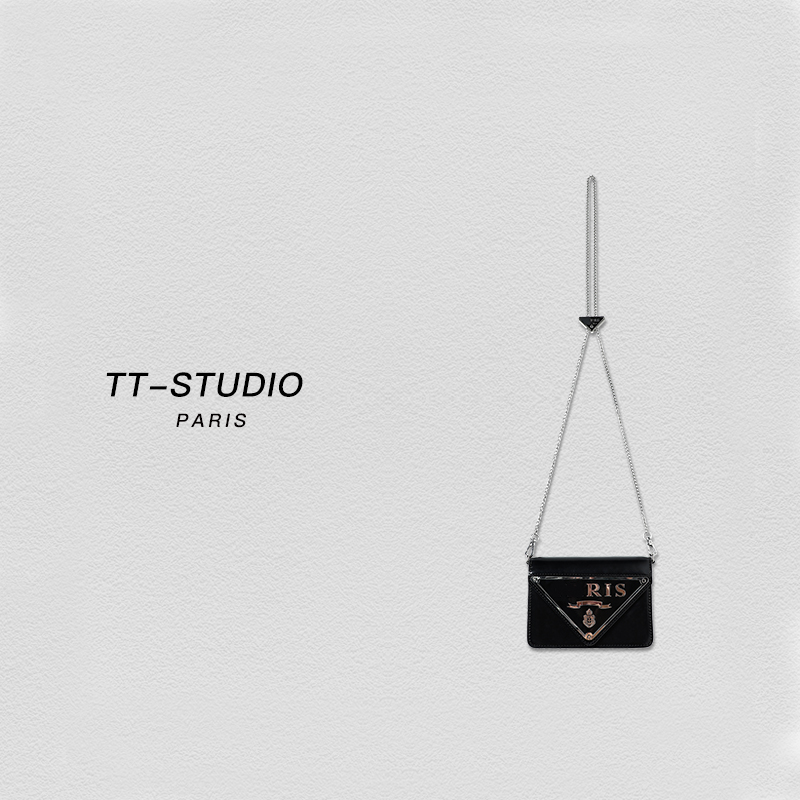 TT-Studio时尚潮流大三角标单肩链条翻盖迷你女士小方包5568