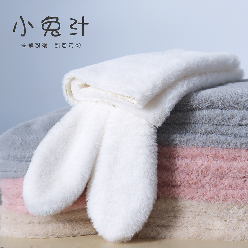 【星语】小兔子-小香风绒布兔耳朵抱抱桶小香风圆形花束包装毛绒