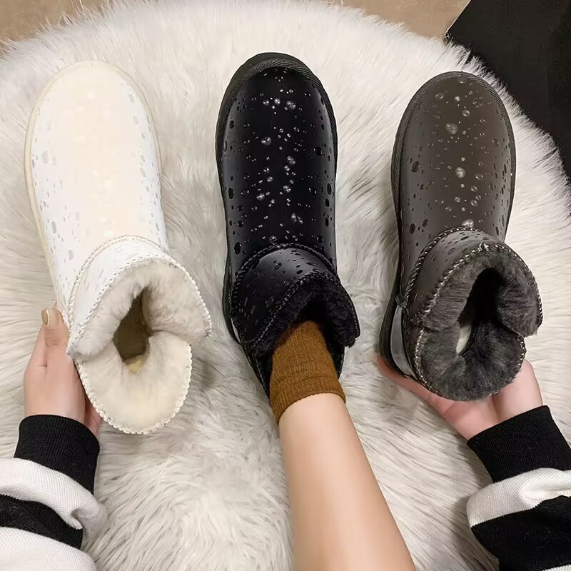 雪地靴女秋冬加绒加厚2023新款时尚冬季防水防滑面包保暖外穿棉鞋