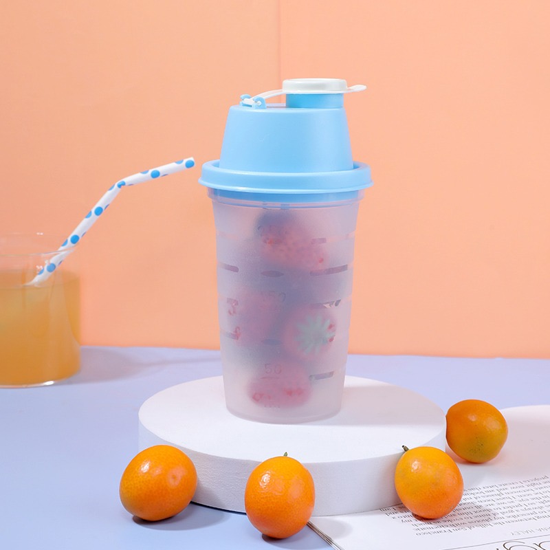 特百惠摇摇杯带刻度搅拌杯奶昔杯蛋白摇杯水杯300ml颜色随机 直播
