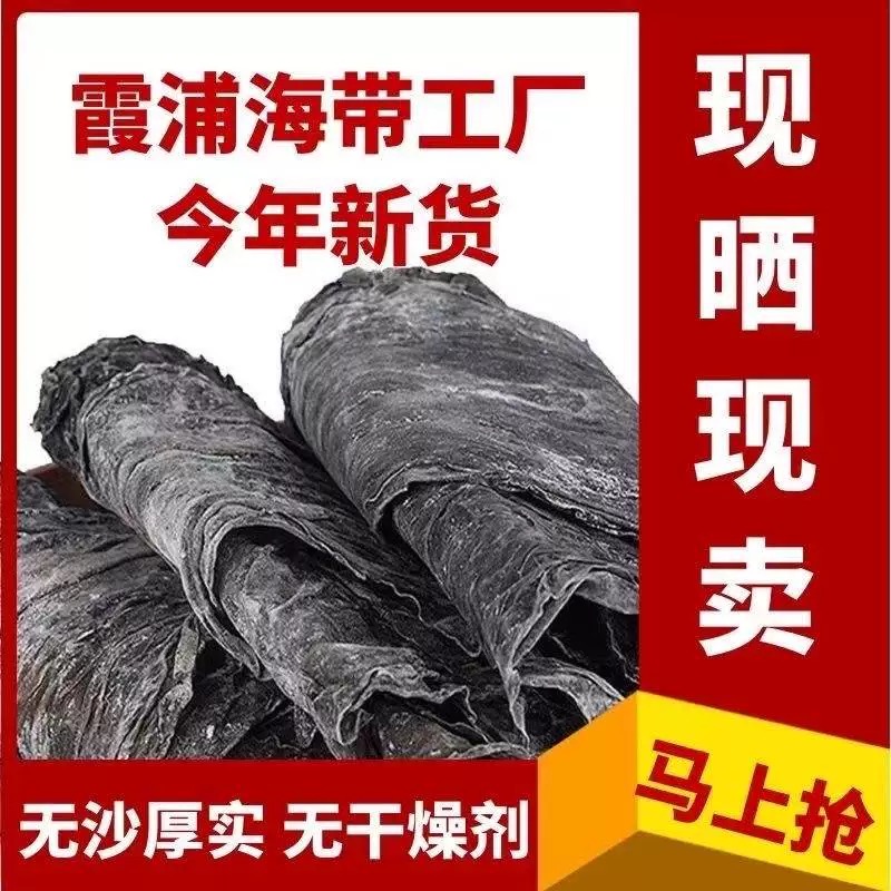 霞浦海带干货海带工厂现干货晒现买去根海带买海带