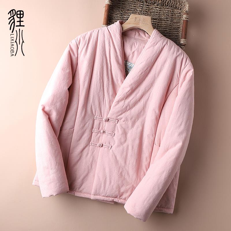 复古文艺加厚棉衣女2023秋冬禅意盘扣中式棉服百搭显瘦外套休闲