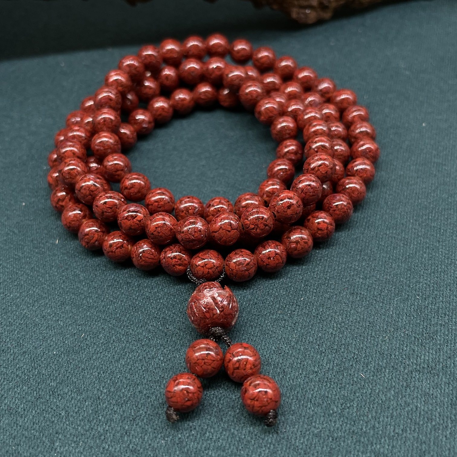非金属树脂婚庆饰品 【秋子专属】6MM莲花三圈手串（90颗珠）   JTS