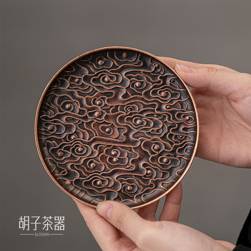 胡子 合金铜压手壶承茶杯泡茶碗盖碗隔热垫茶杯垫防烫垫茶具 2028
