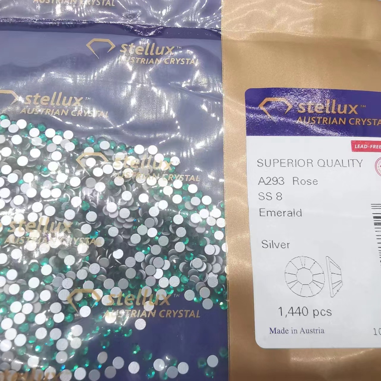 瑶瑶美甲钻饰品施华洛星眸祖母绿平底圆A293系列1.7-3.2MM50颗