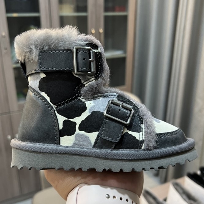 【童鞋】【机车】羊皮毛一体雪地靴真皮真毛加厚儿童棉鞋冬男女童舒适