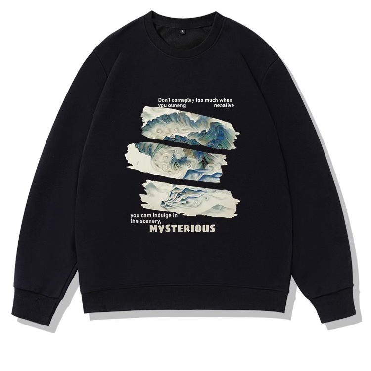 Madness Mdns Wruei秋冬龙年本命年龙腾万里印花外套宽松加绒上衣