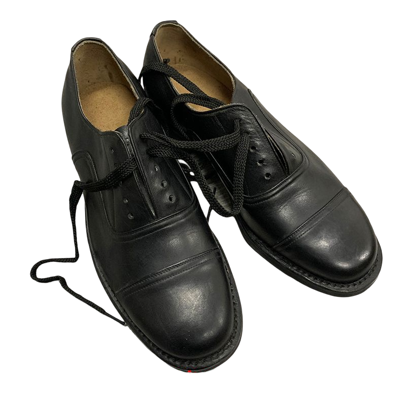 复古黑色系带低帮男士七.八牛皮三接头皮鞋 中老年休闲牛津鞋皮鞋
