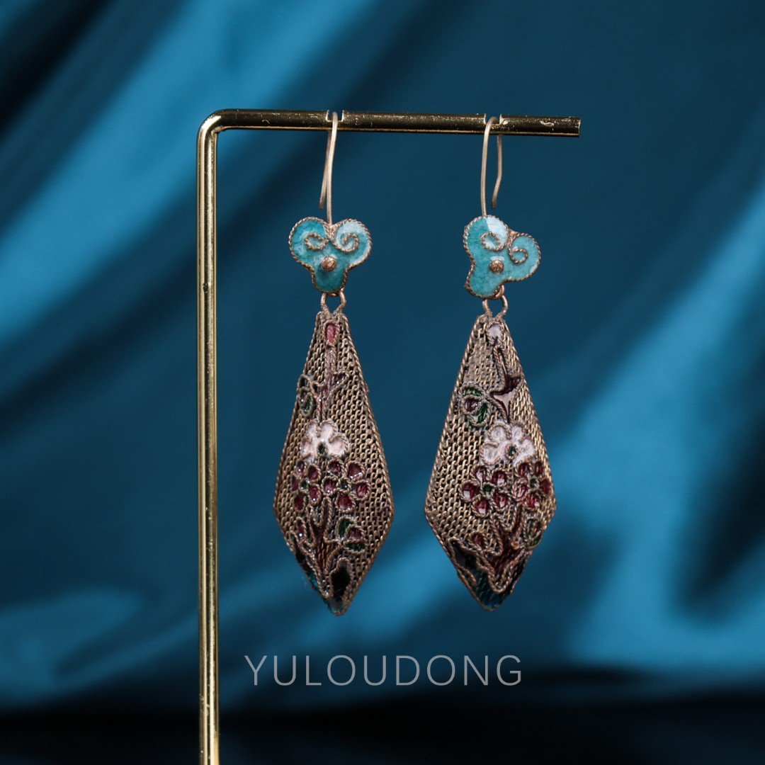 合金耳饰 GH155 繁花复古中古耳环 默认微瑕（海淘孤品）