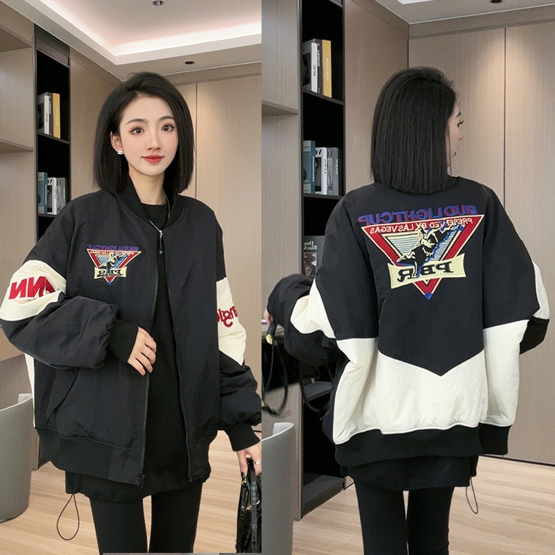 【JUNJUN君君】嘻哈刺绣重工棒球服新款宽松洋气夹克秋冬外套YF9105