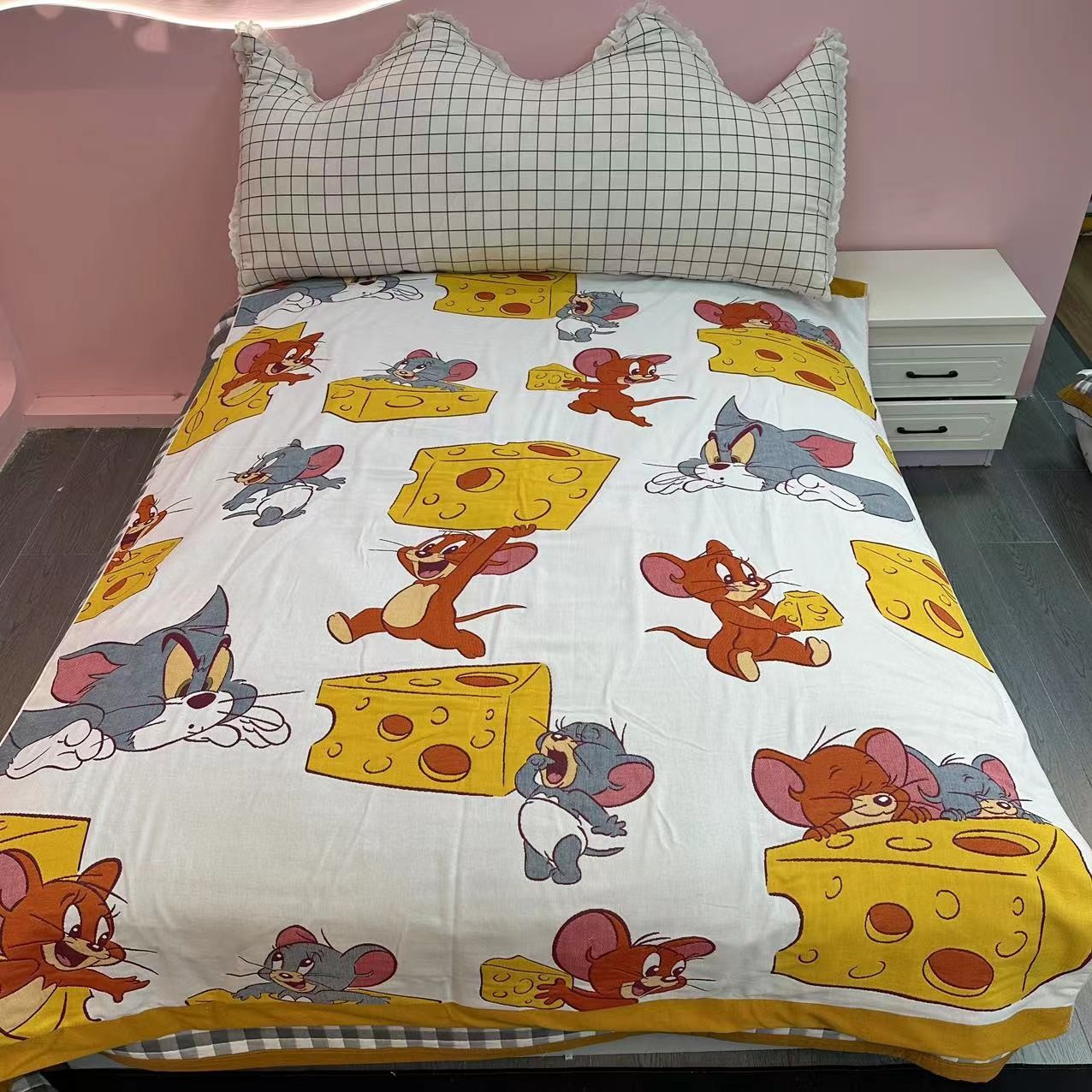 【Tom and jerry正版授权】彩棉纱布面包被“奶酪陷阱”