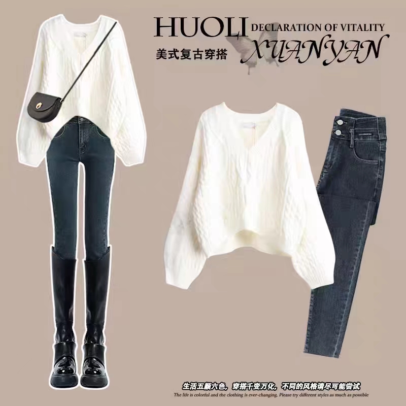 【231-240】秋冬宽松毛衣撤柜样衣