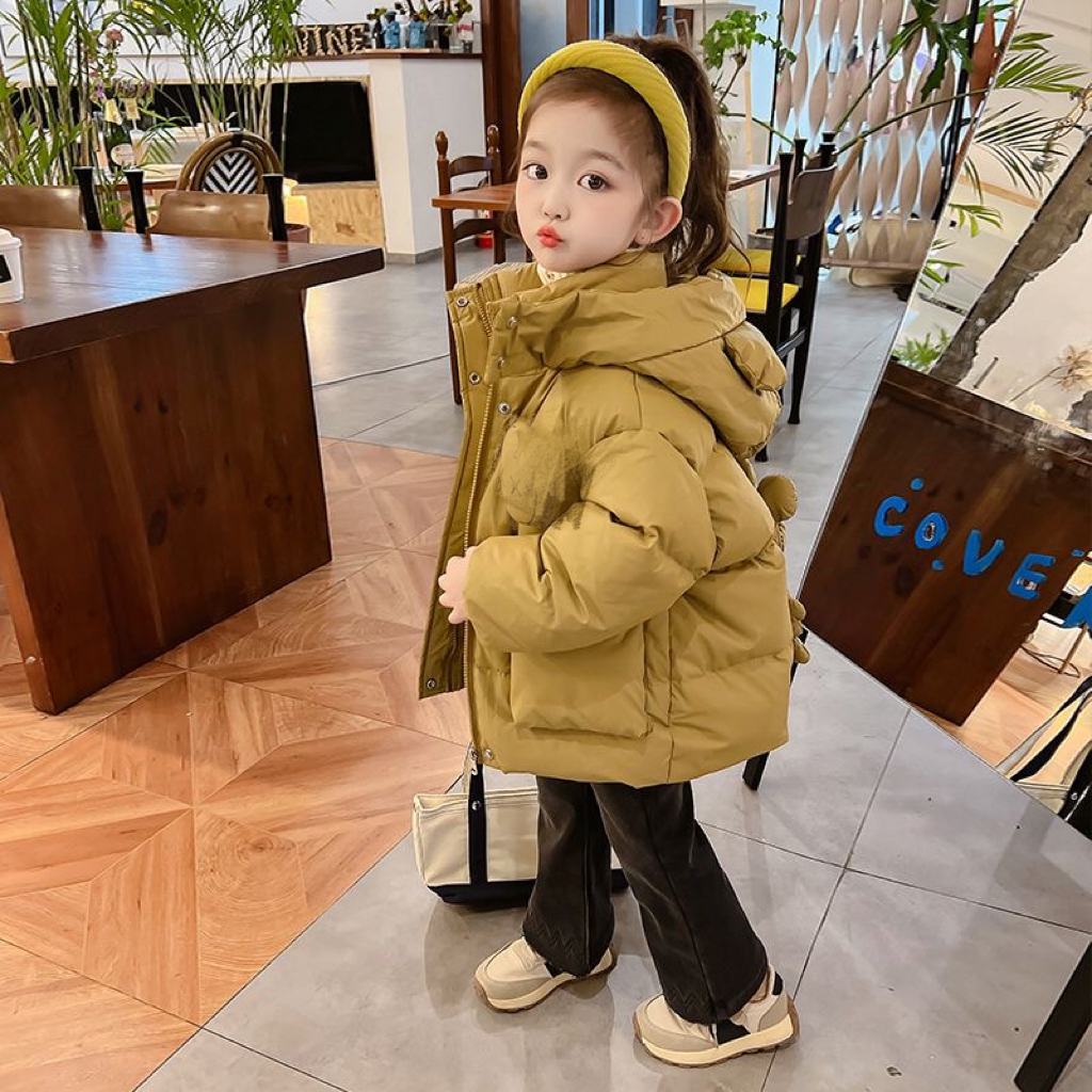 女宝宝冬装棉衣洋气2023新款女童装棉服网红儿童冬季加绒加厚外套