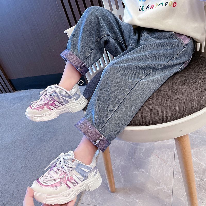 2023新款女童春秋牛仔裤韩版时髦女宝宝外穿长裤儿童宽松休闲洋气
