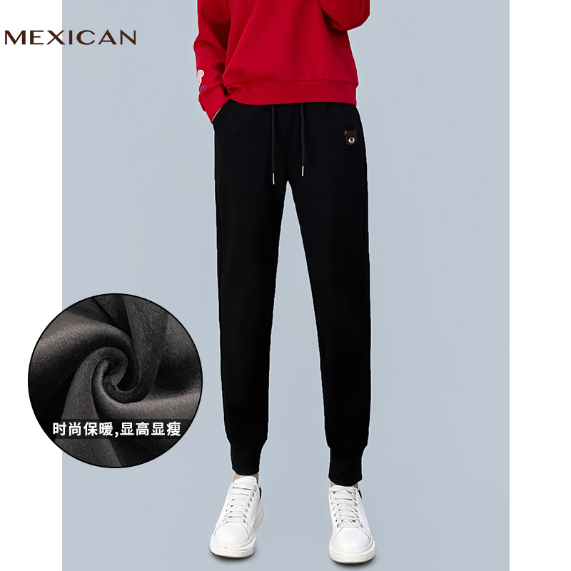 Mexican/稻草人新品运动裤男女卫裤宽松螺纹束脚休闲裤288百搭