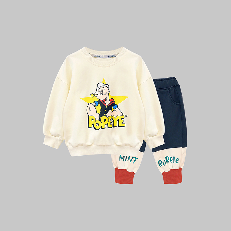 大力水手/POPEYE 中大童卫衣男女童2023新款春装儿童套头衫1C2P14