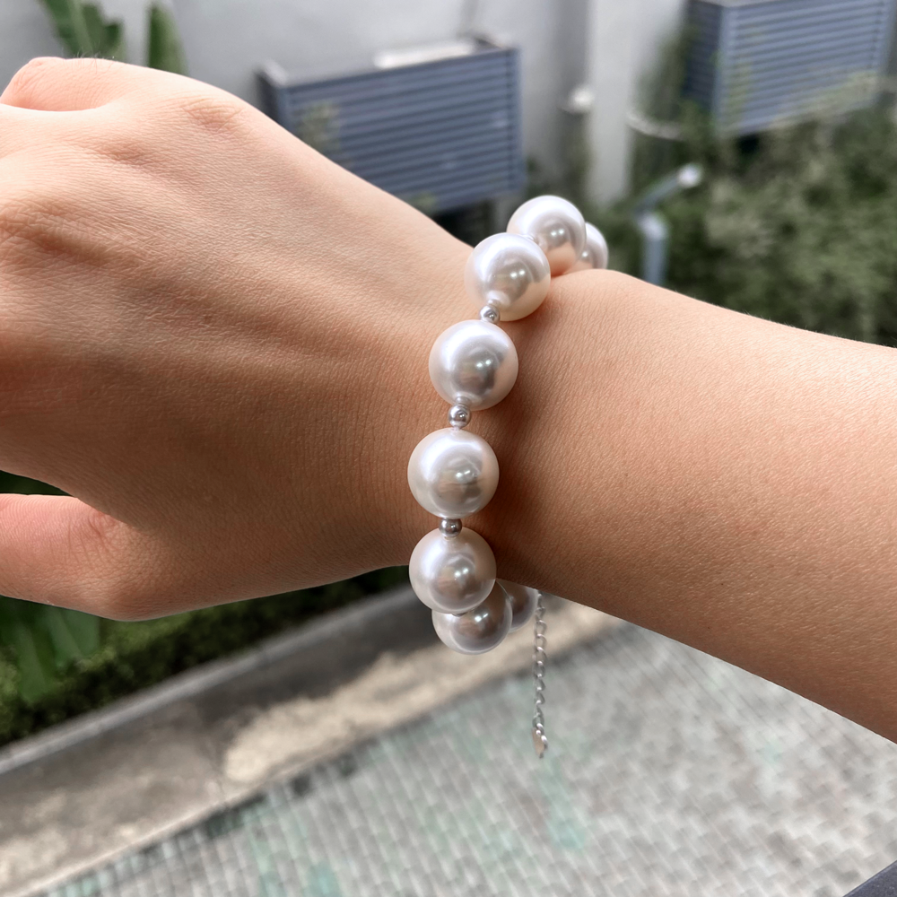 S1RSS-34354白色百搭简约轻奢仙女气质珠珠手链