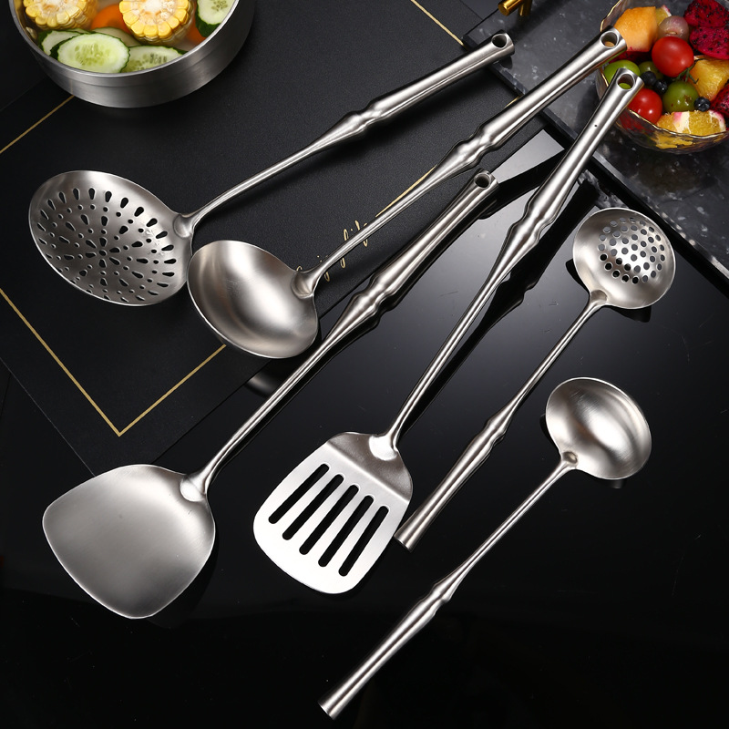 章红记加厚304不锈钢炒菜铁铲锅铲煎铲汤勺家用厨具套装全套一体