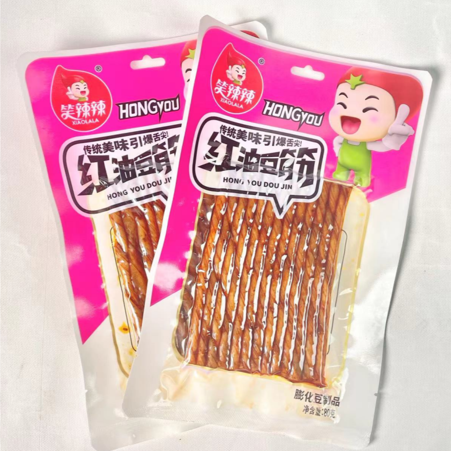【粉丝福利】笑辣辣80g红油豆筋湖南传统麻辣香辣开袋即食有嚼劲