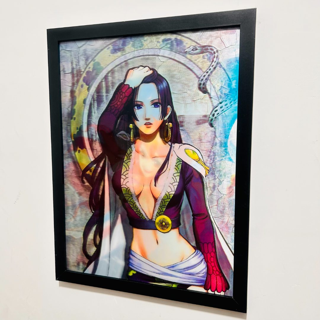 动漫海贼王女帝娜美两变立体渐变装饰画框16寸实木长方形简约相框