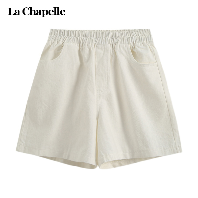 拉夏贝尔/La Chapelle休闲短裤女高腰夏季设计感小众小个子阔腿裤