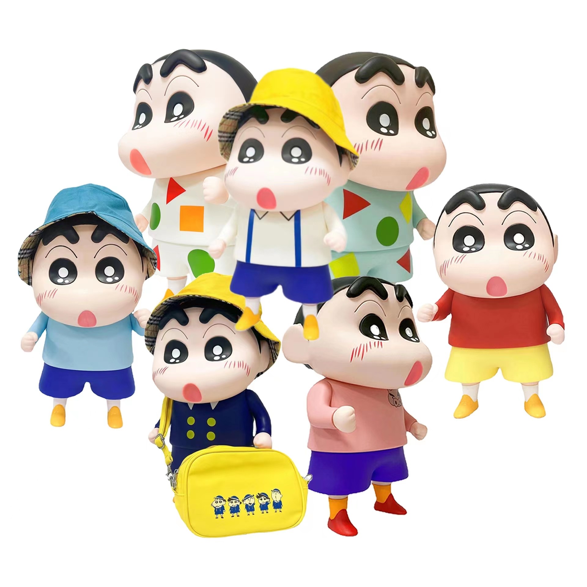 蜡笔小新 40cm+帽子+彩盒 可动搪胶空心动漫 手办模型摆件