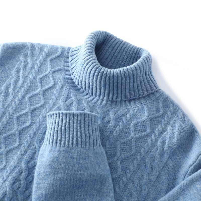 扭花高翻！秋冬纯羊绒衫宽松加厚商务休闲套头打底衫男MMXBF-2308