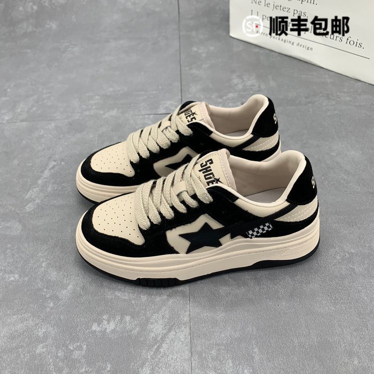 女鞋2024年新款春季透气星星板鞋女学生运动休闲小白鞋百搭