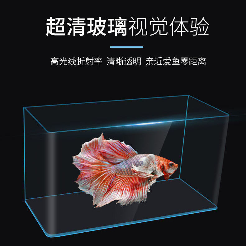 鱼缸水族箱懒人透明热弯金鱼缸客厅阳台家用造景中小型生态桌面缸