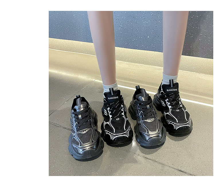 小怪兽老爹鞋女显脚小2023秋冬加绒新款潮百搭时尚休闲厚底运动鞋